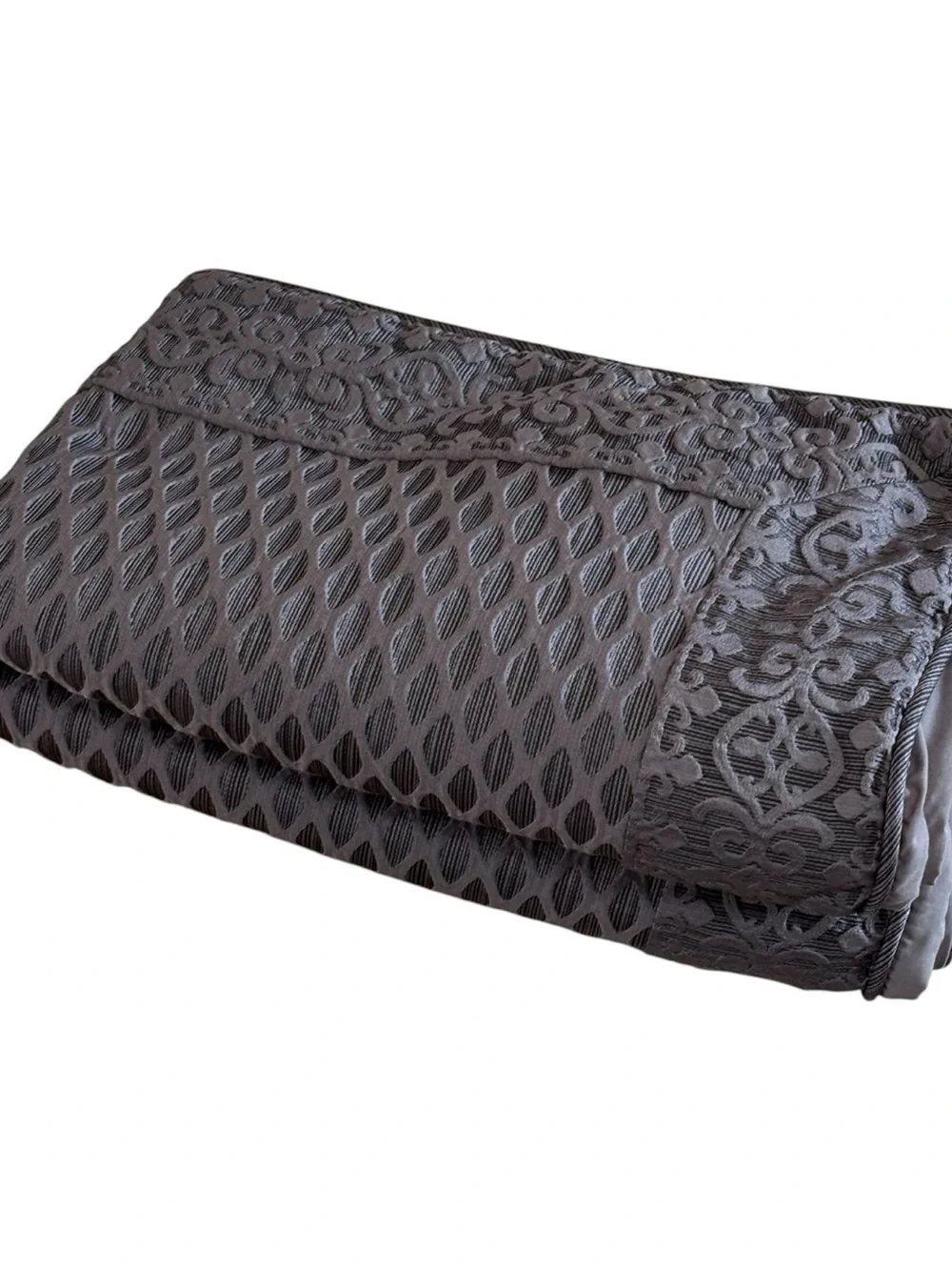 2 J Queen New York Modern Pillow Shams King Gray Charcoal Geometric Honeycomb